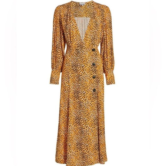 GANNI Leopard Plunge Dress - Picture 2 of 9